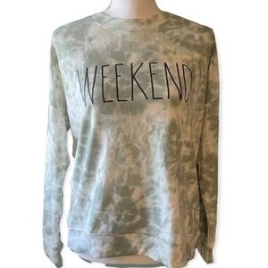 Rae Dunn Weekend Tie Dyed Sweatshirt NWT